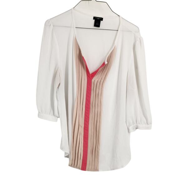 Ann Taylor Semi-Sheer 3/4 Sleeve Top - Women's Petite Large - Picture 1 of 4
